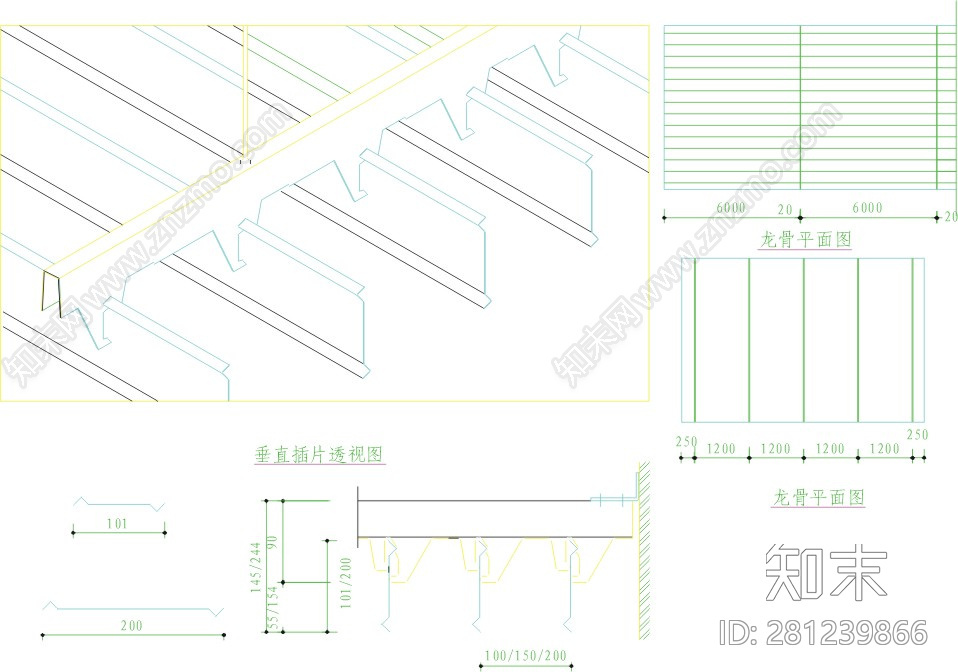 金属顶棚详图cad施工图下载【ID:281239866】