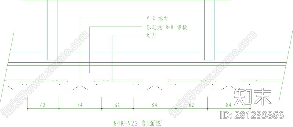 金属顶棚详图cad施工图下载【ID:281239866】