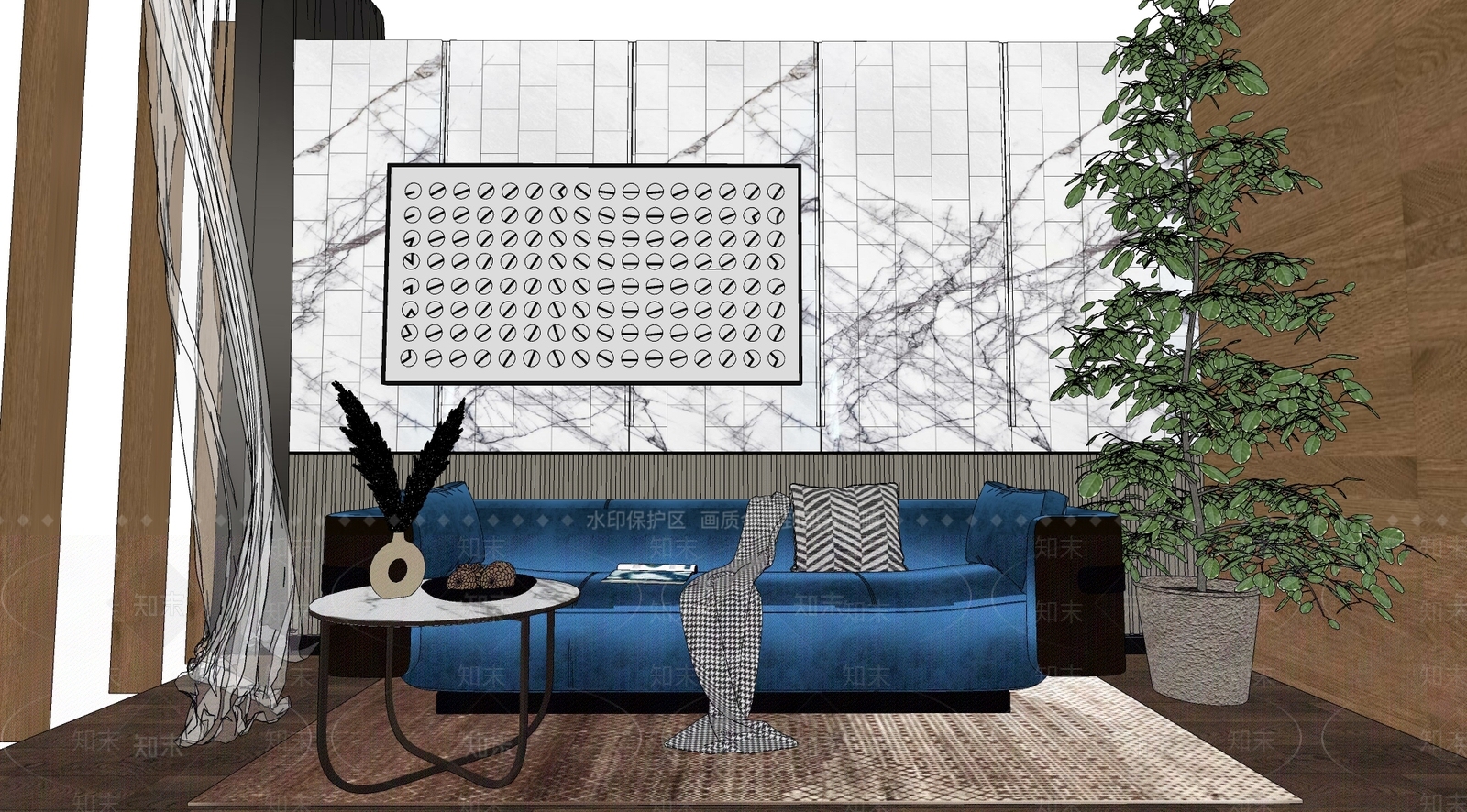 现代贵妃椅SU模型下载【ID:481240498】