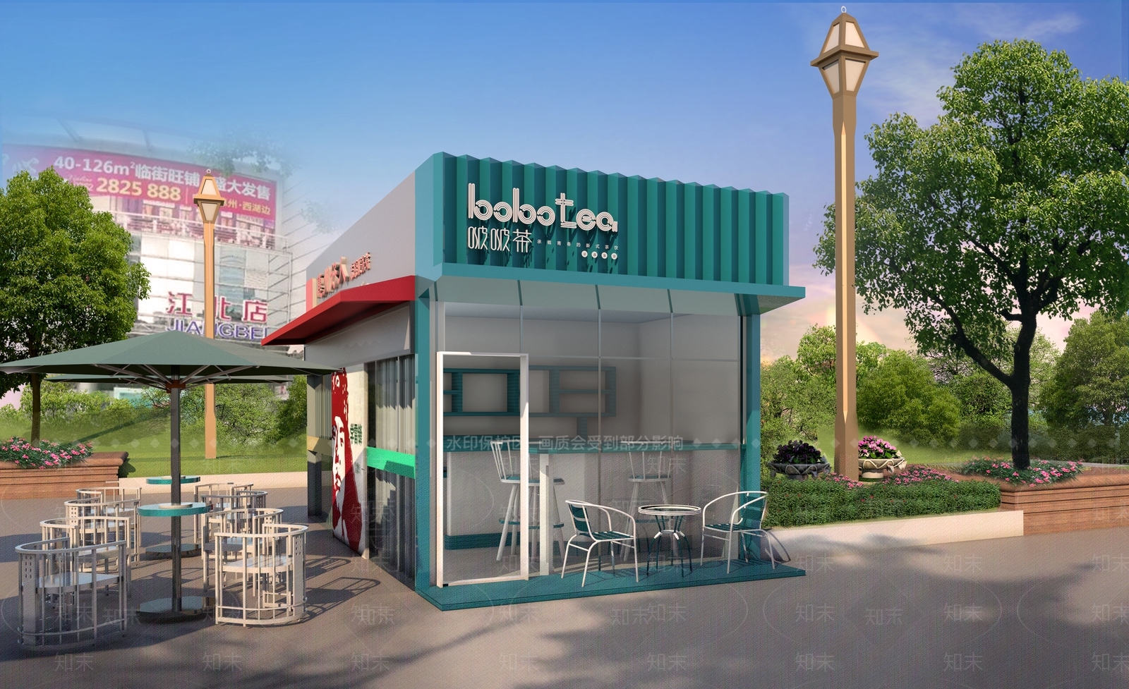 现代奶茶店SU模型下载【ID:382303223】