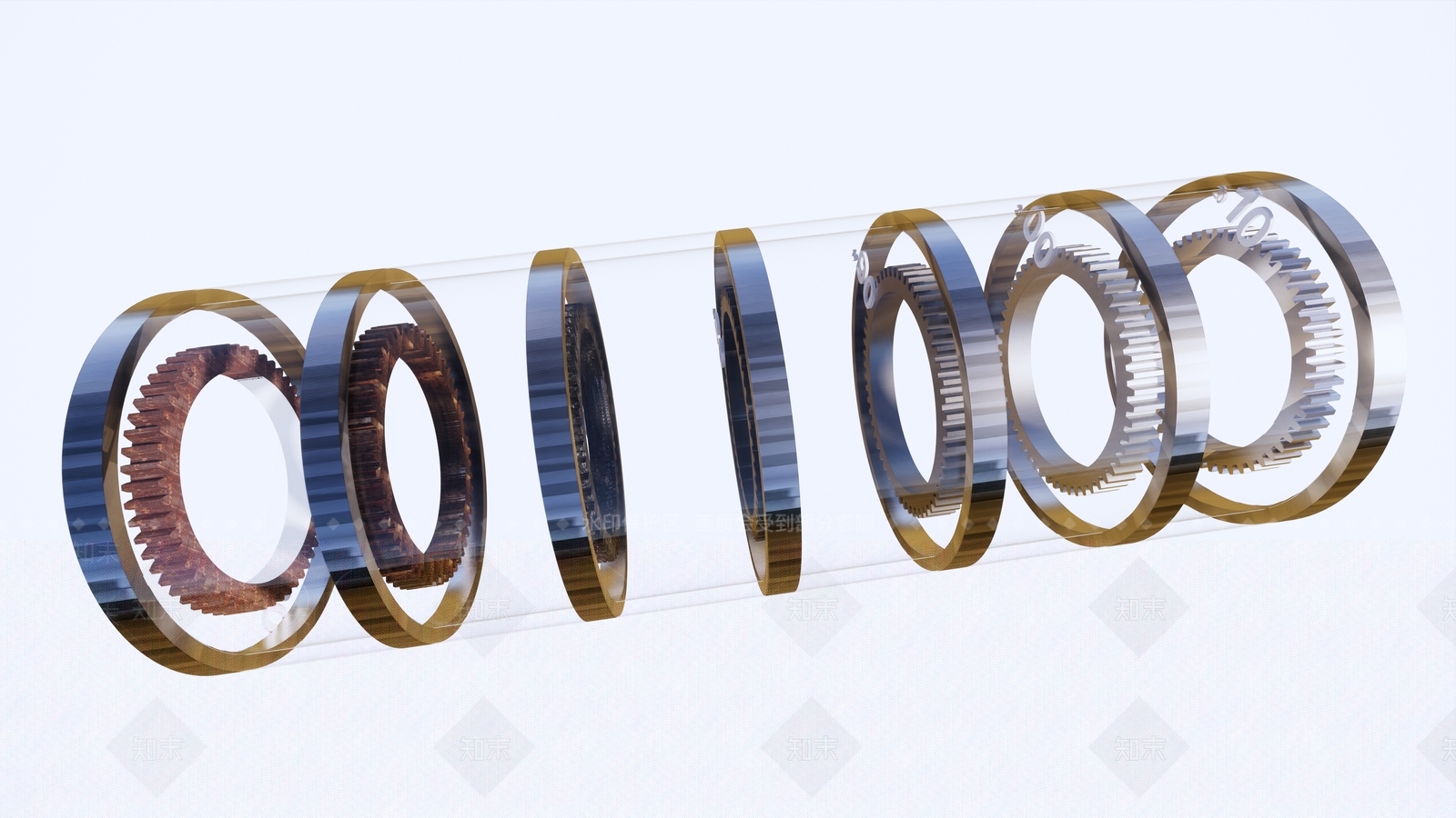 现代旧齿轮雕塑SU模型下载【ID:982180356】