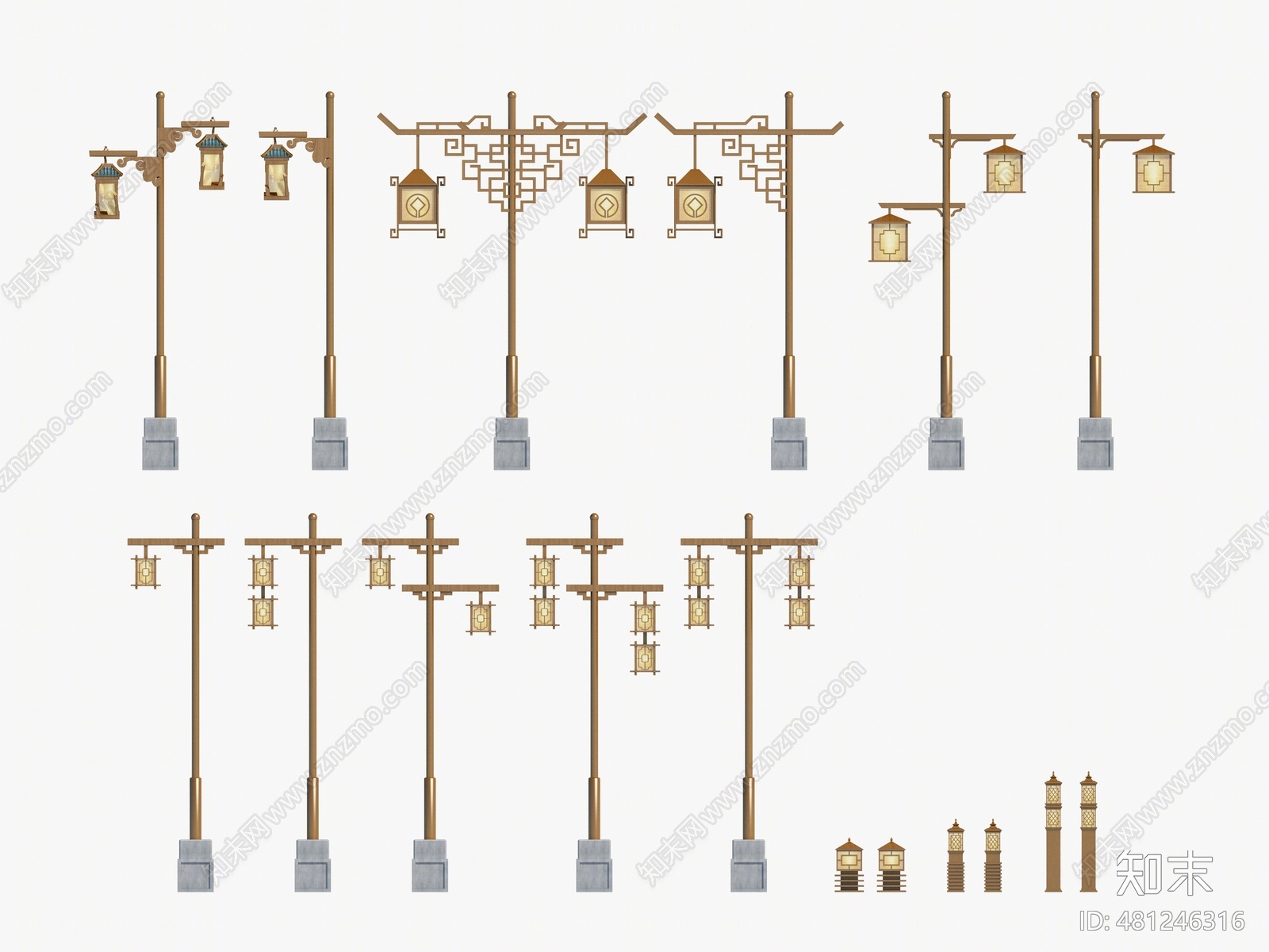 中式户外灯3D模型下载【ID:481246316】