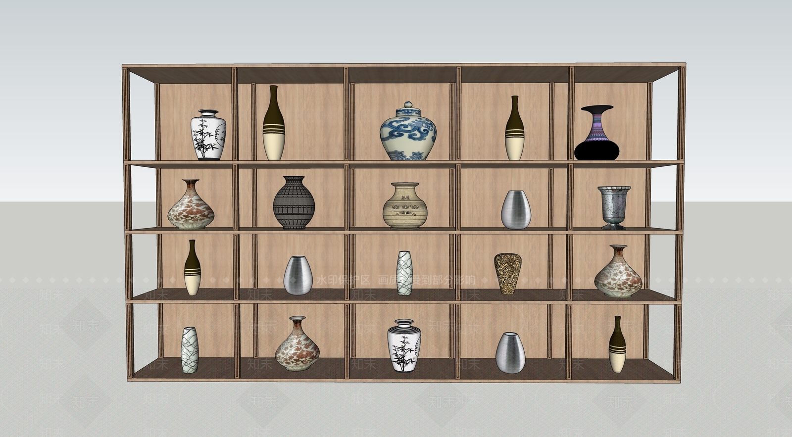 新中式展架SU模型下载【ID:781837159】