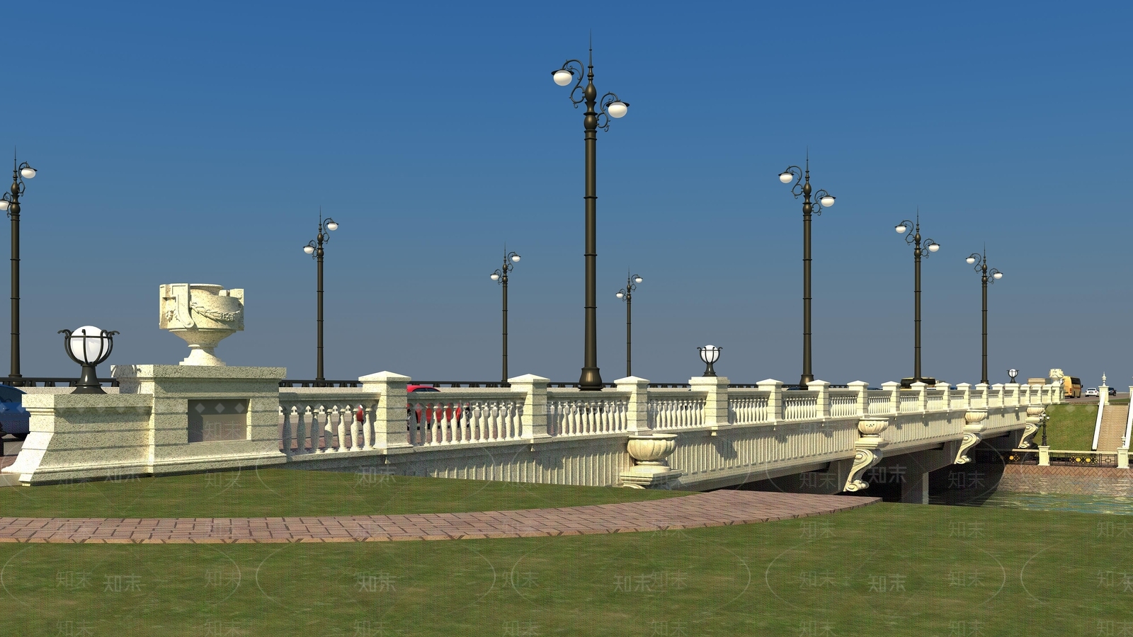 简欧景观大桥3D模型下载【ID:981252168】