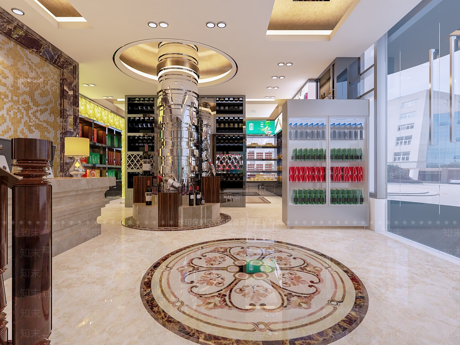 欧式烟酒店3D模型下载【ID:681262115】