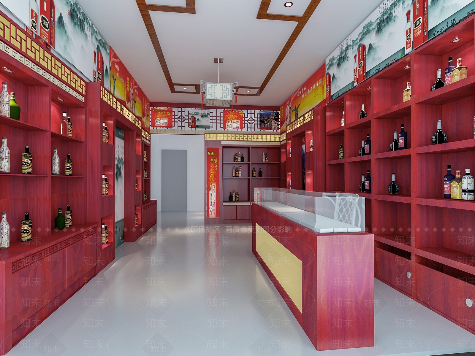 中式烟酒店3D模型下载【ID:681265116】