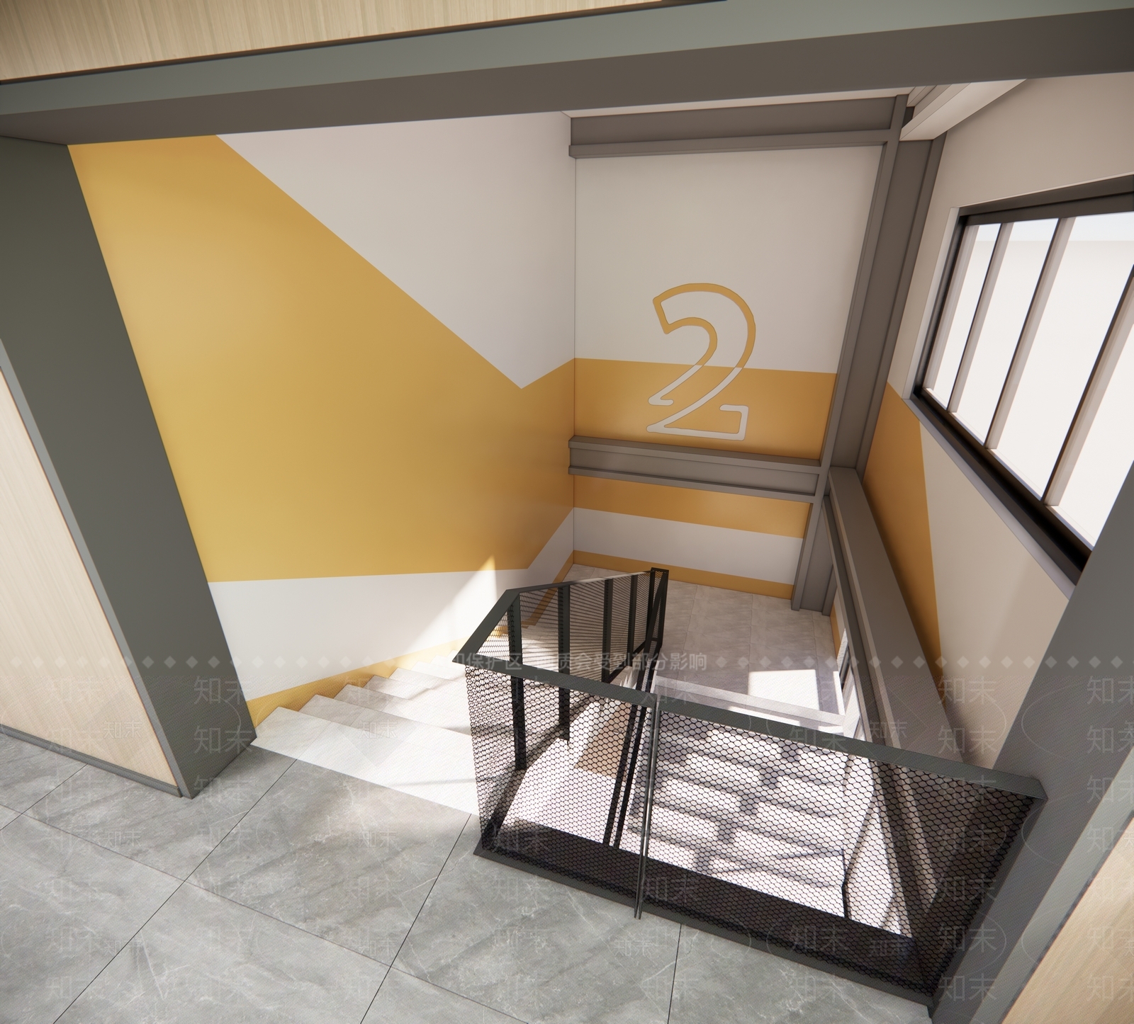 工业楼梯SU模型下载【ID:381285940】