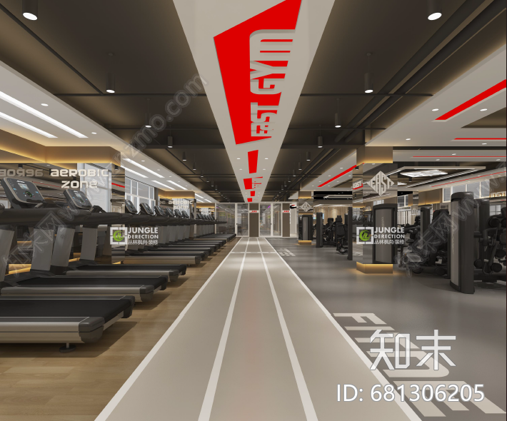 健身房施工图cad施工图下载【ID:681306205】
