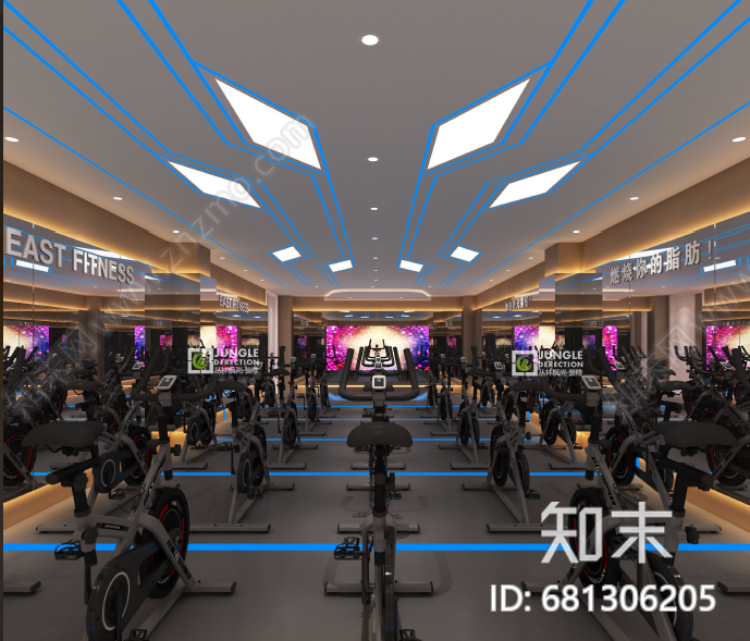 健身房施工图cad施工图下载【ID:681306205】