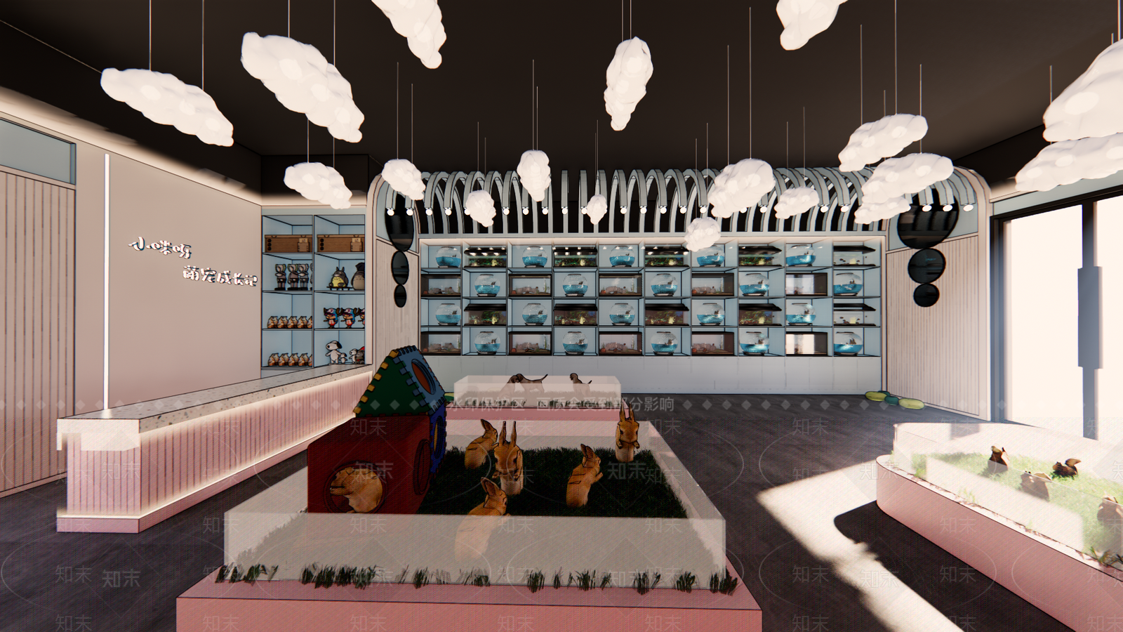 现代宠物店SU模型下载【ID:381312203】