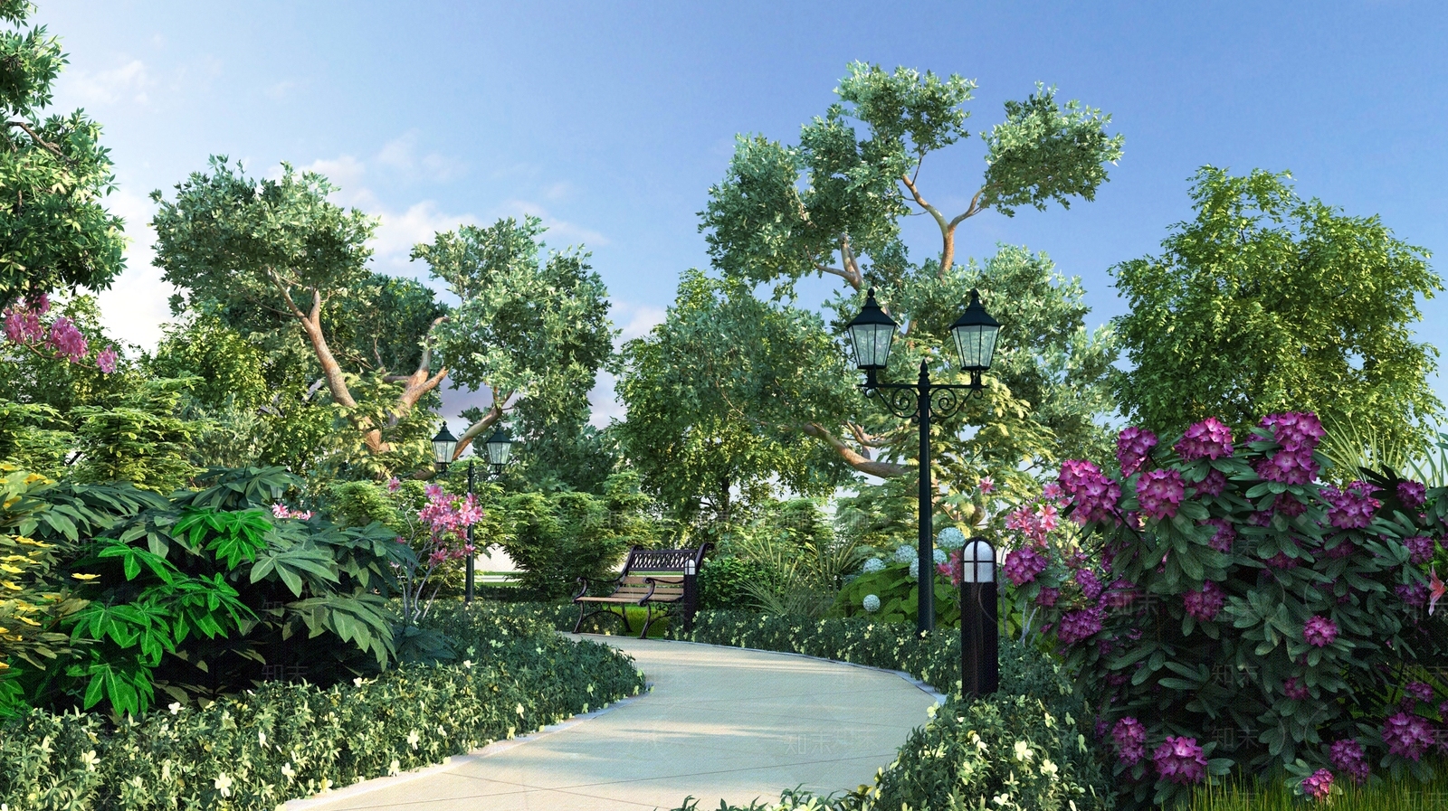 现代景观小路3D模型下载【ID:981333589】