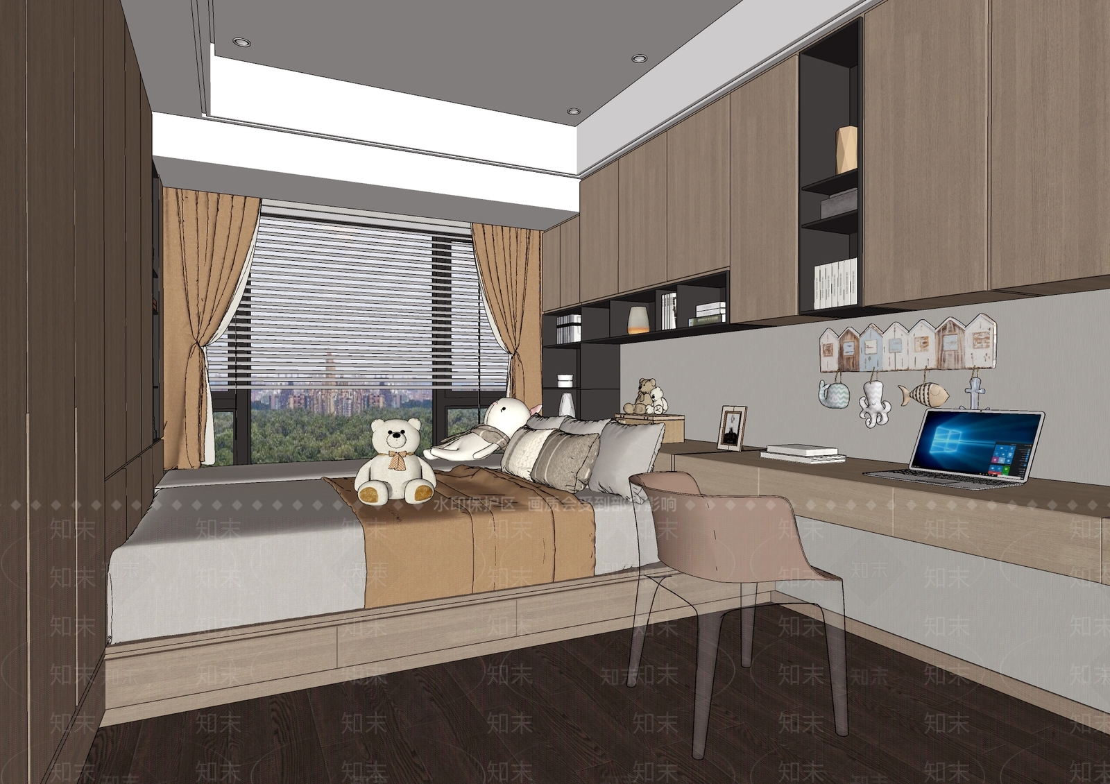 现代儿童房SU模型下载【ID:881371804】