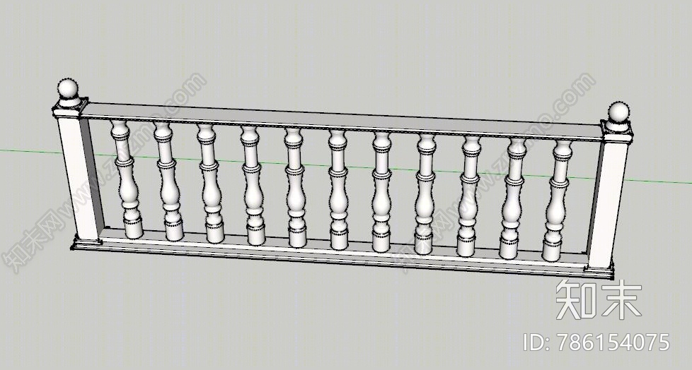 欧式栏杆SU模型下载【ID:786154075】