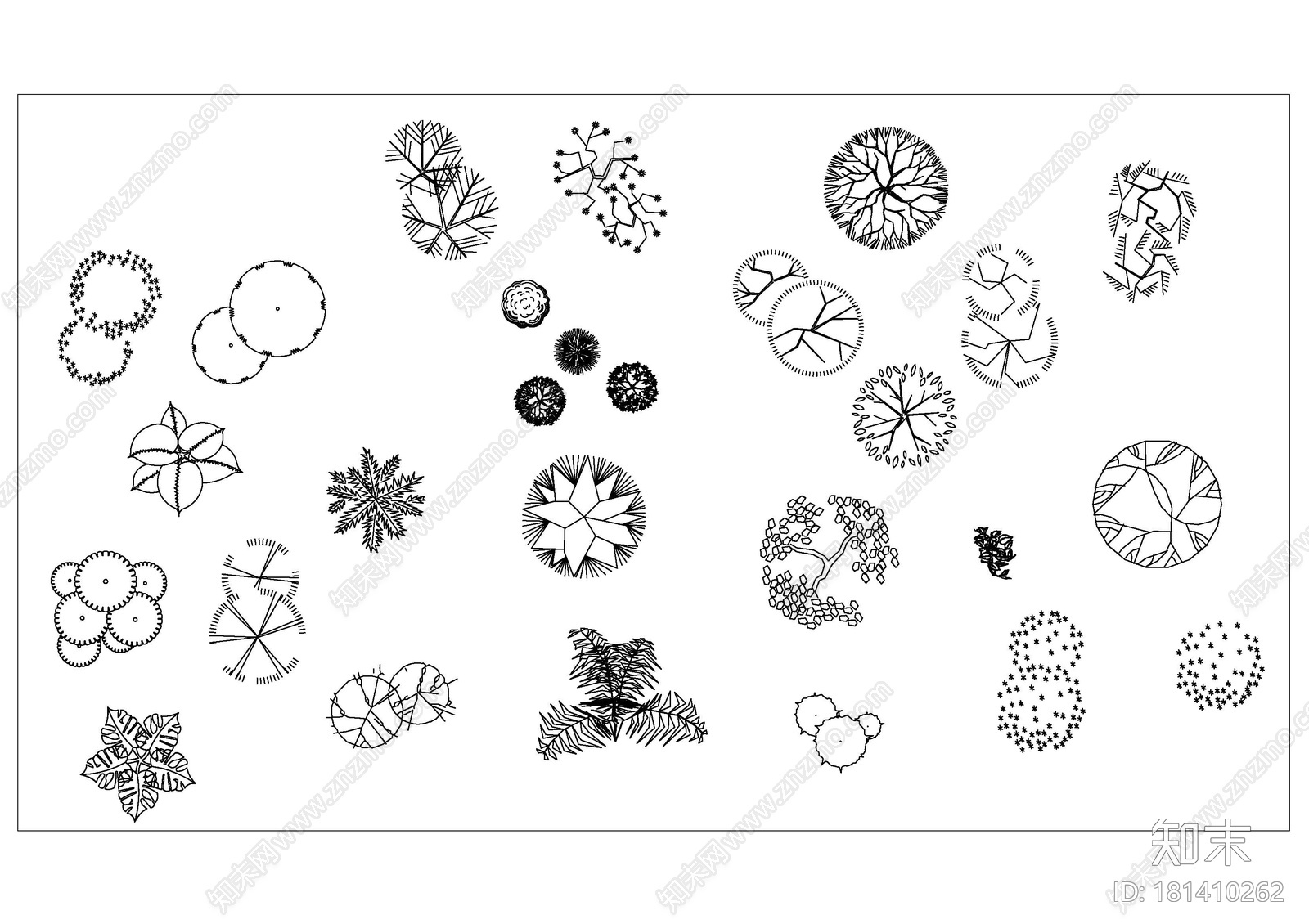 景观植物图块施工图下载【ID:181410262】