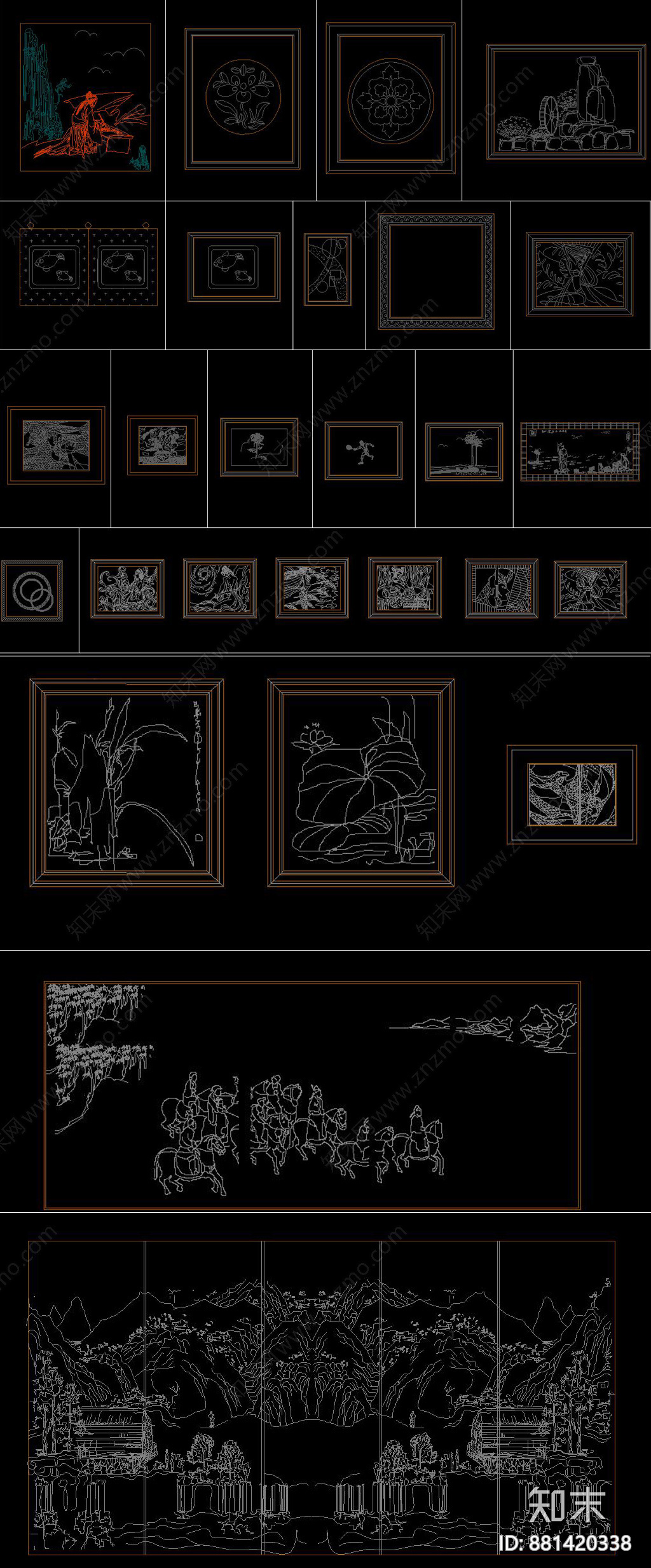 装饰画施工图下载【ID:881420338】