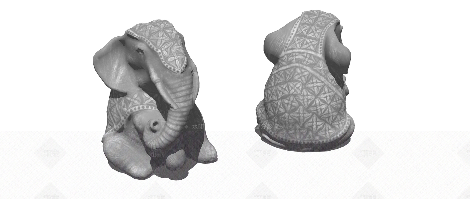 现代大象雕塑SU模型下载【ID:681444662】