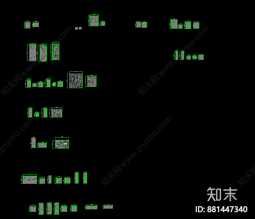 花草浮雕CAD图库施工图下载【ID:881447340】