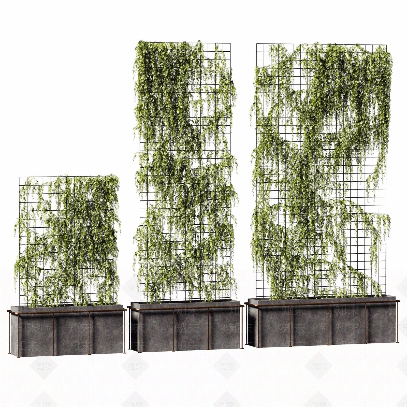 现代绿植墙3D模型下载【ID:481448292】