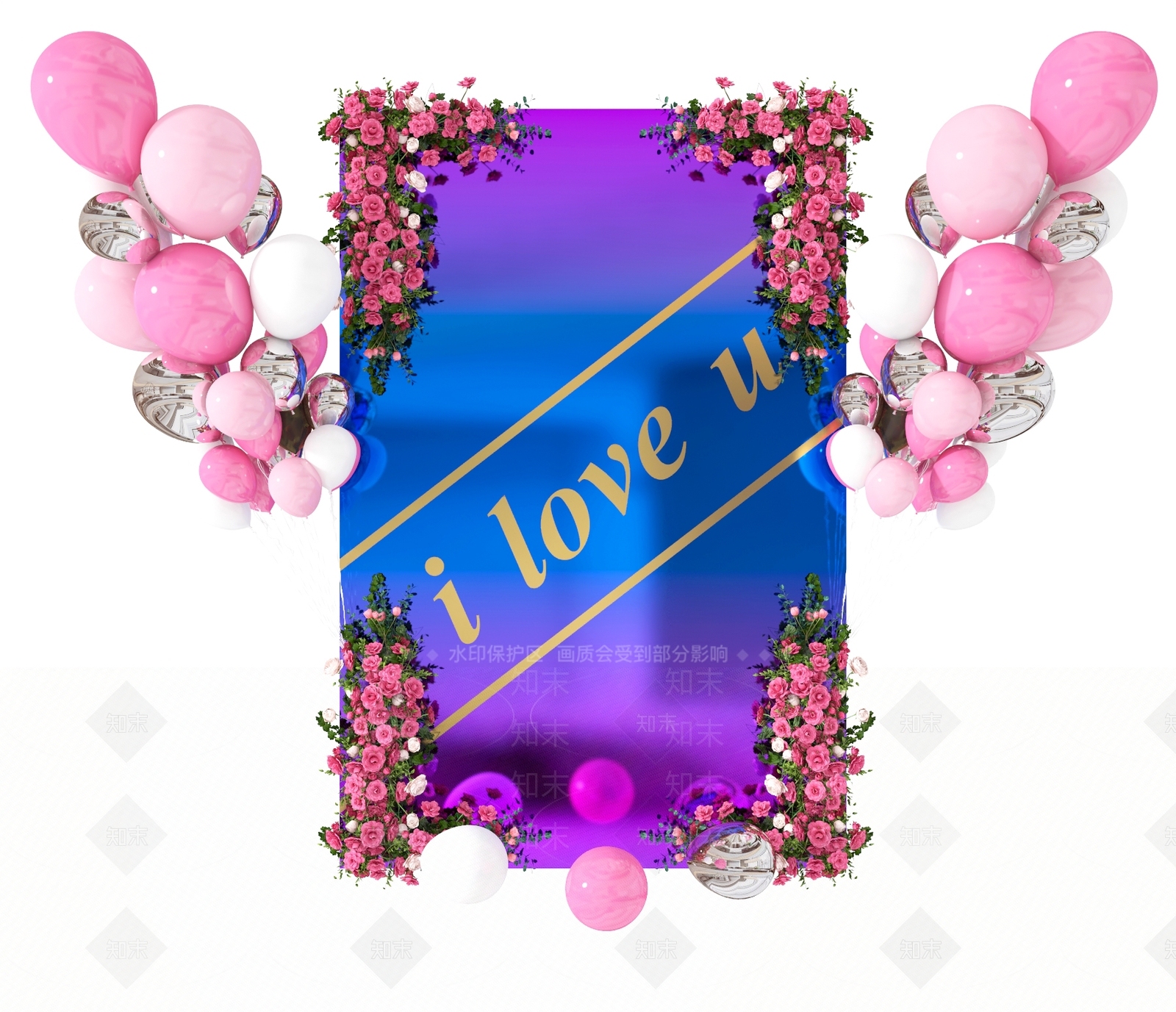 现代婚庆布置3D模型下载【ID:981472102】