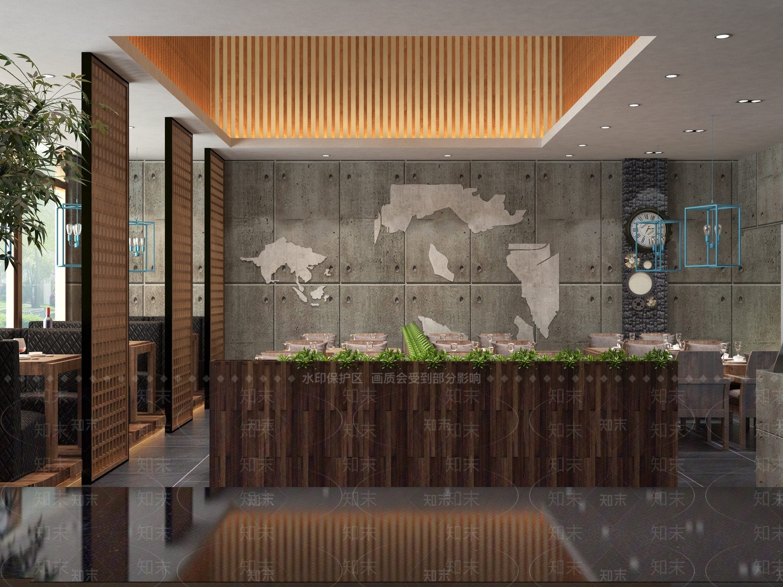 现代烤肉店3D模型下载【ID:381461230】