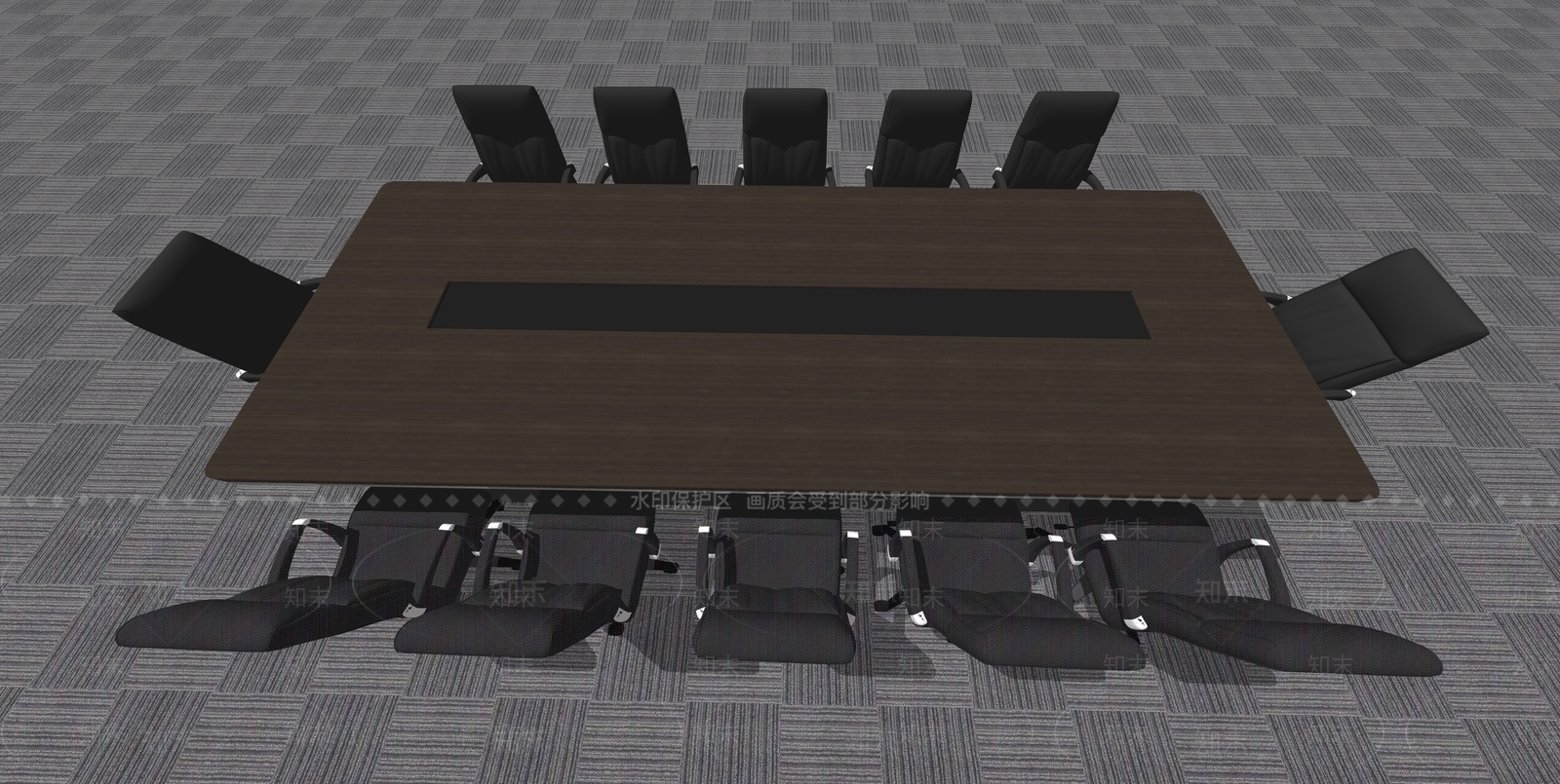 现代会议桌SU模型下载【ID:781480194】