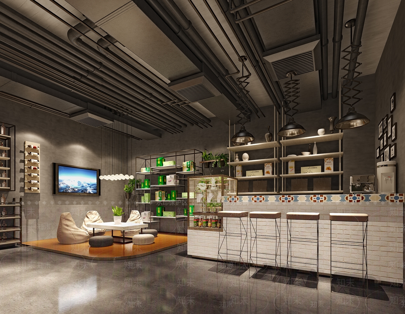 工业风超市3D模型下载【ID:581482327】
