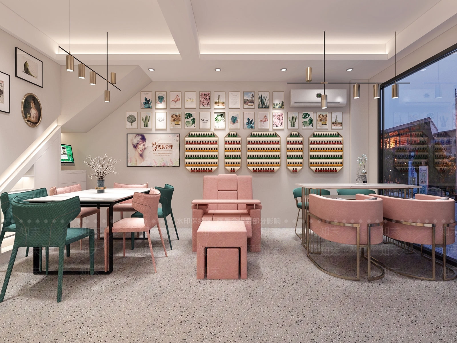 现代美甲店3D模型下载【ID:381487412】