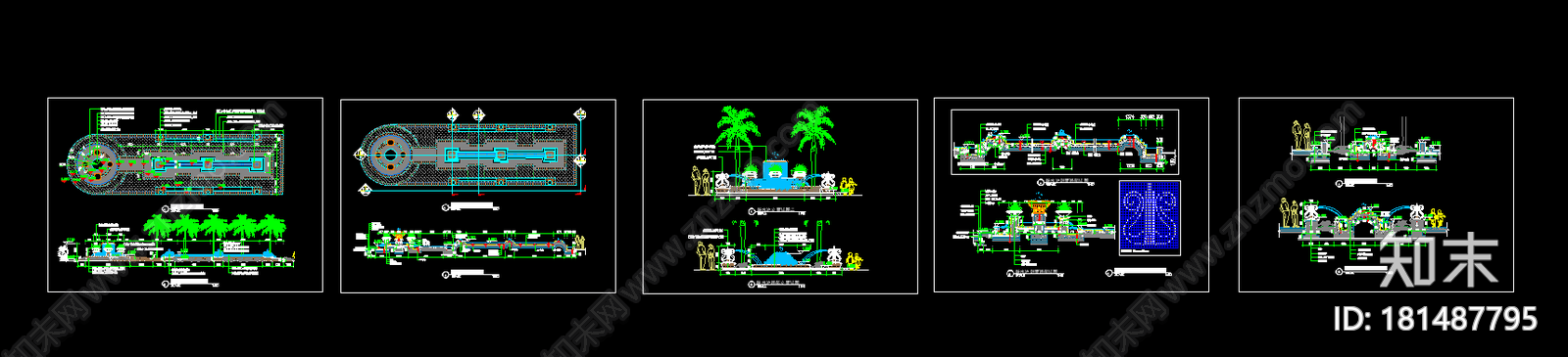 现代中心景观跌水池施工图下载【ID:181487795】