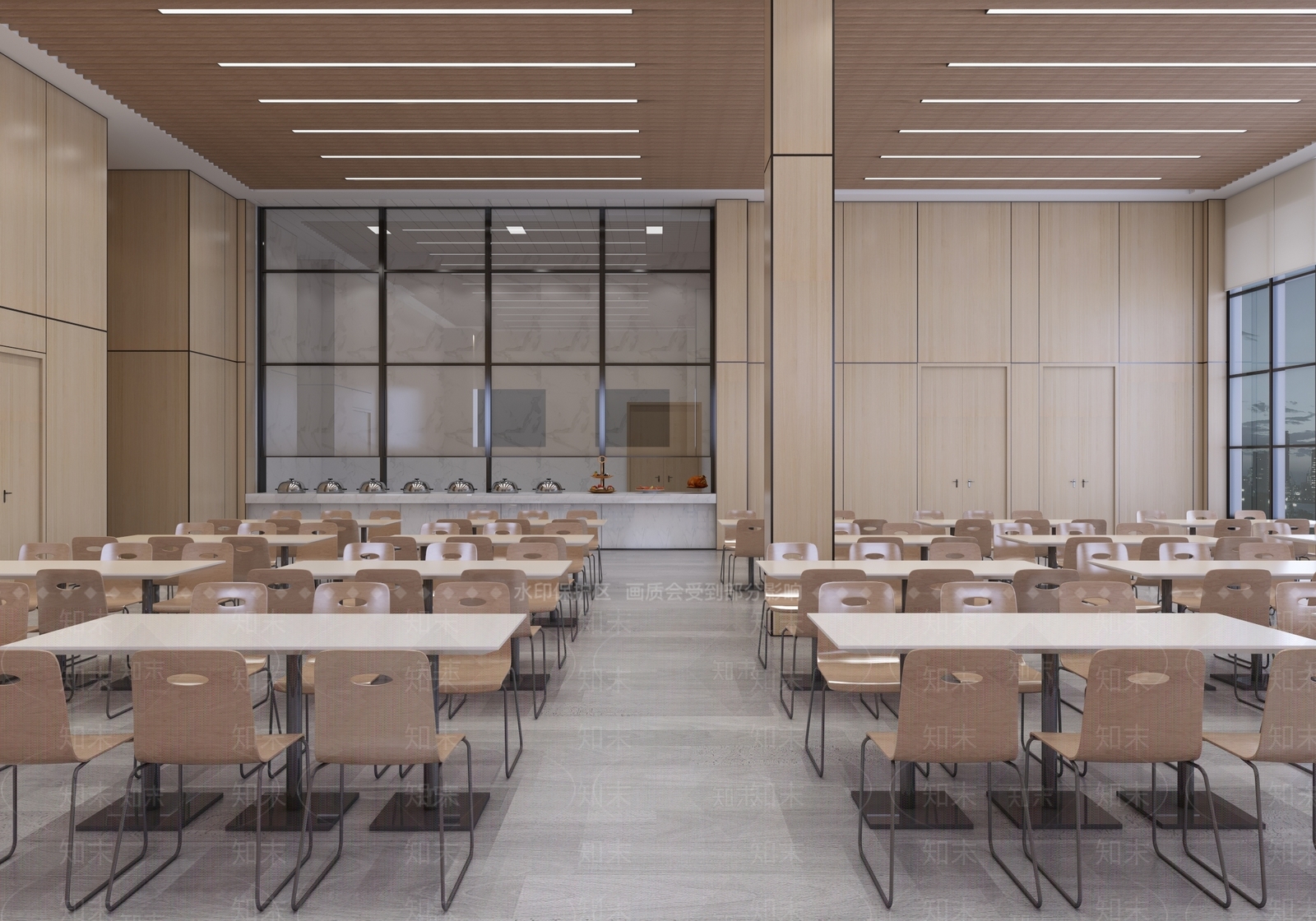 现代员工食堂3D模型下载【ID:781493722】
