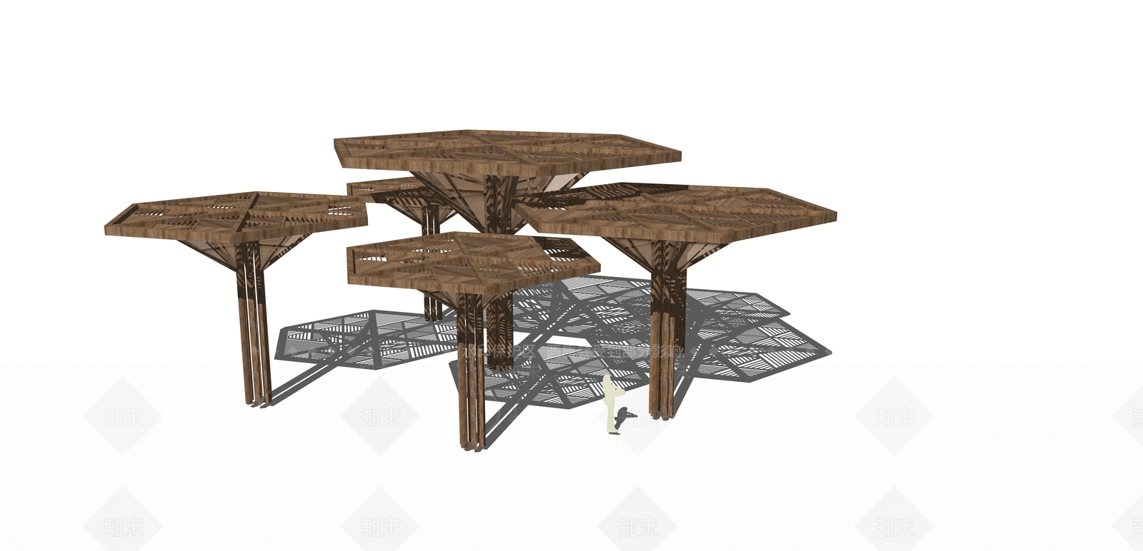现代亭子SU模型下载【ID:481498809】