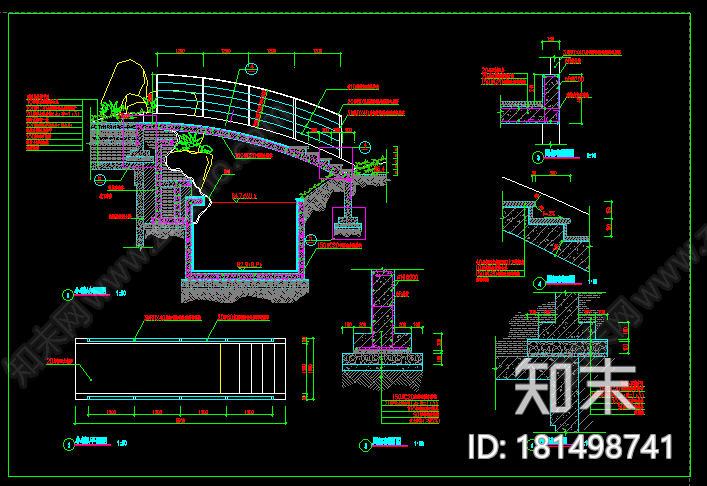 室外景观小桥大样图施工图下载【ID:181498741】