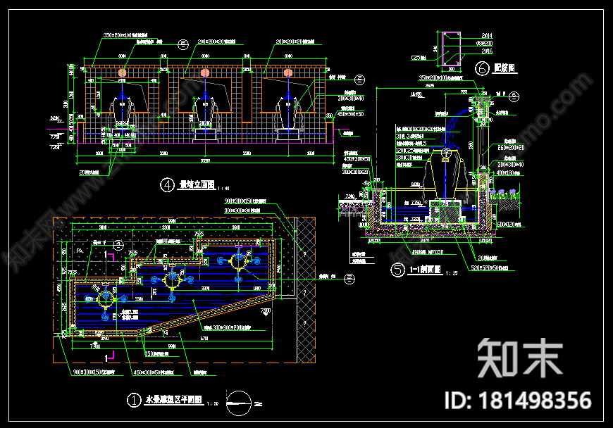 入口对景景墙施工图下载【ID:181498356】