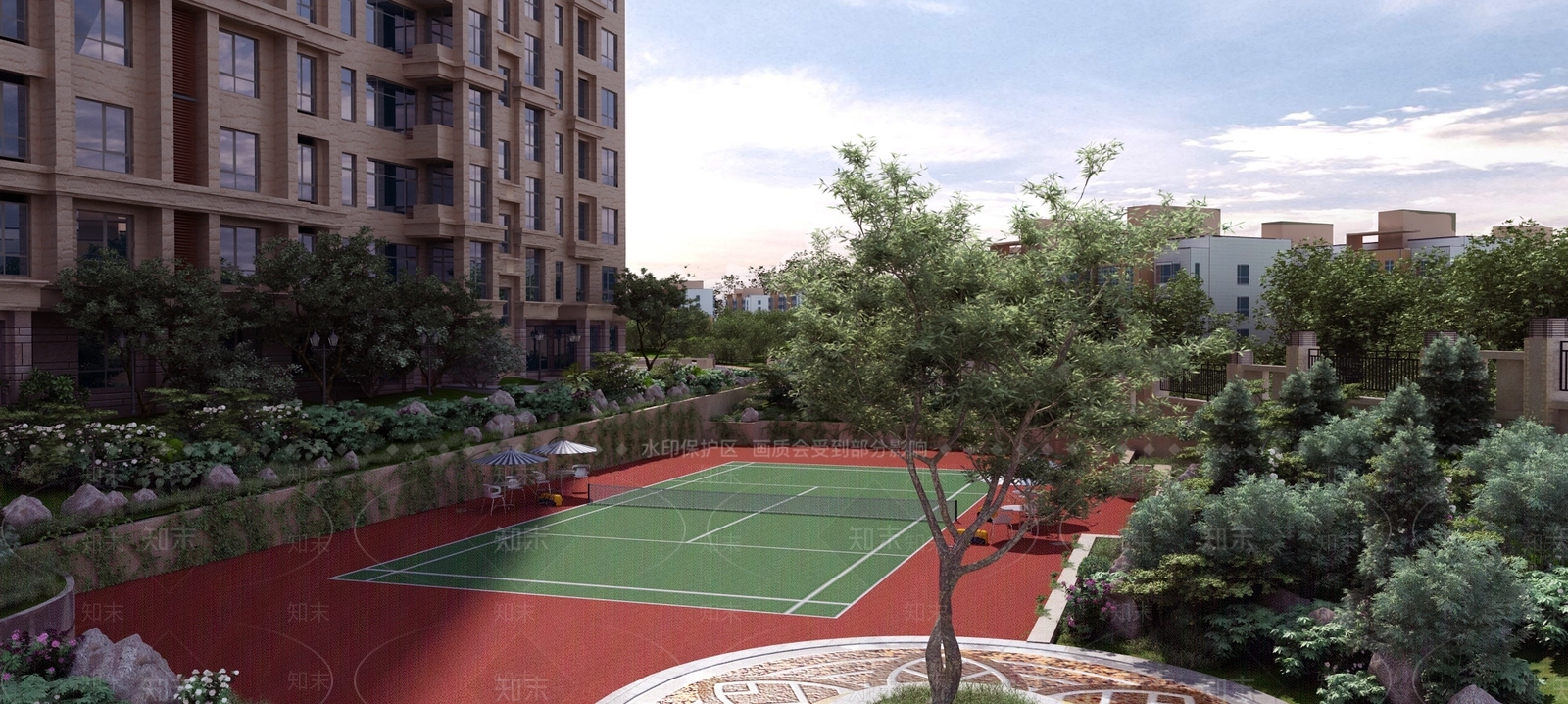 现代网球场3D模型下载【ID:981506598】