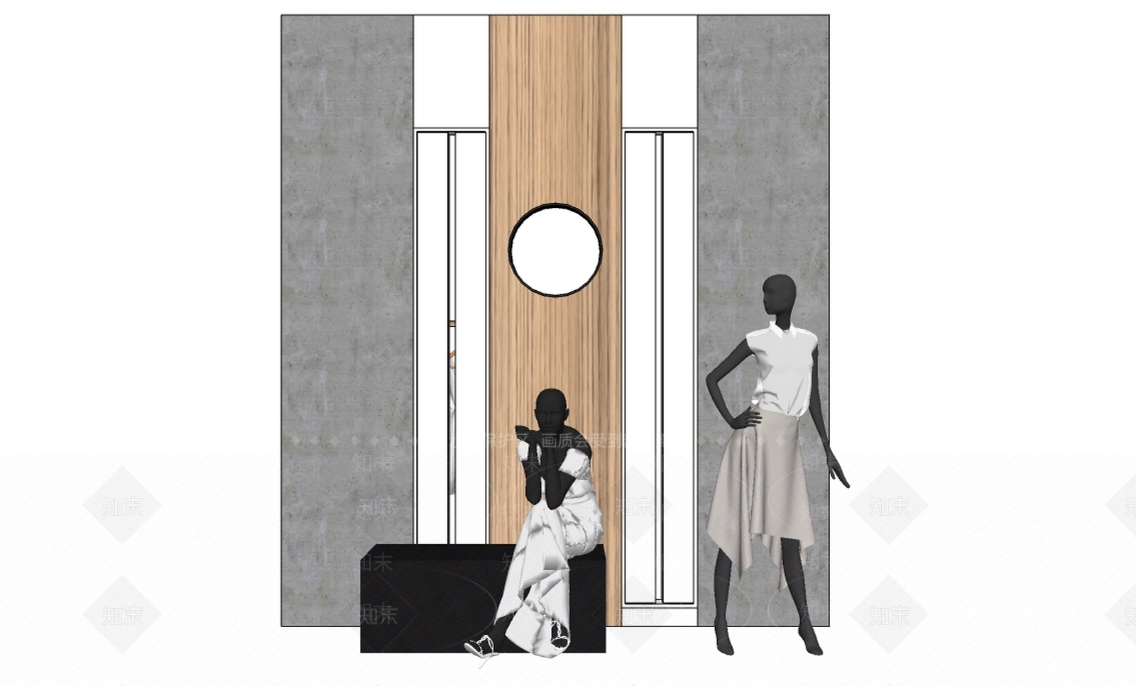 现代风格橱窗SU模型下载【ID:781519240】