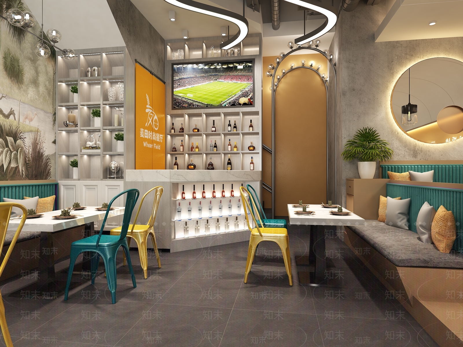 现代烧烤店3D模型下载【ID:281530655】