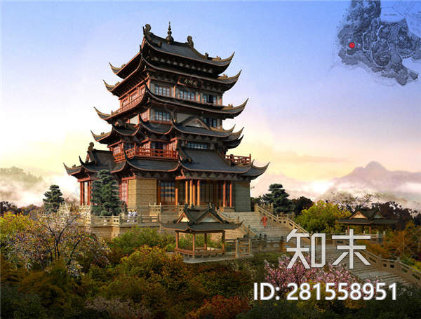 楼阁建筑cad施工图下载【ID:281558951】