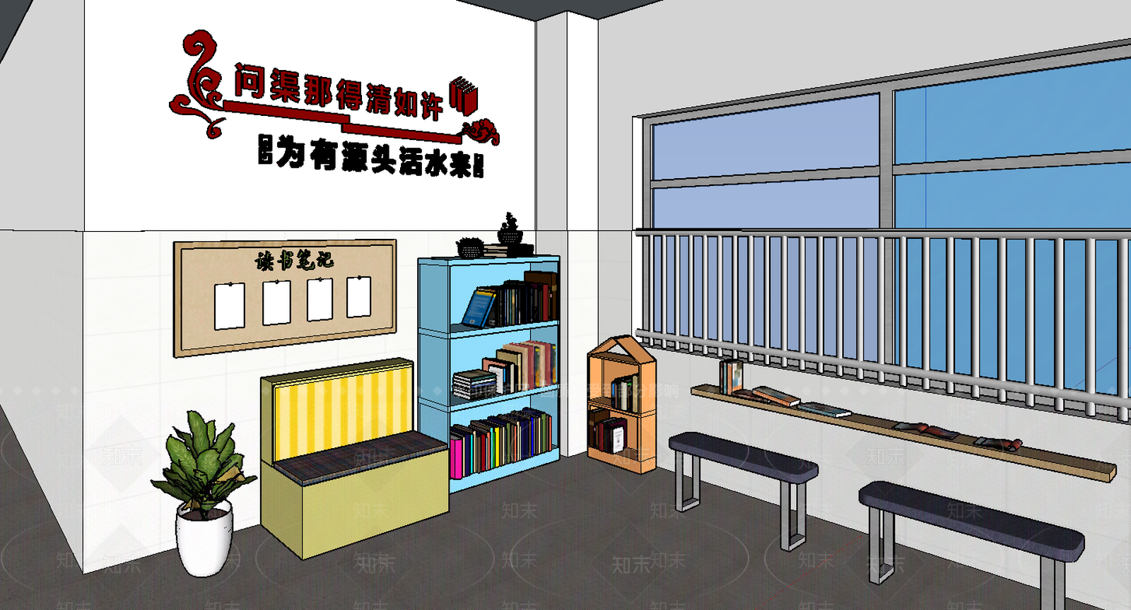 现代学校SU模型下载【ID:581736323】