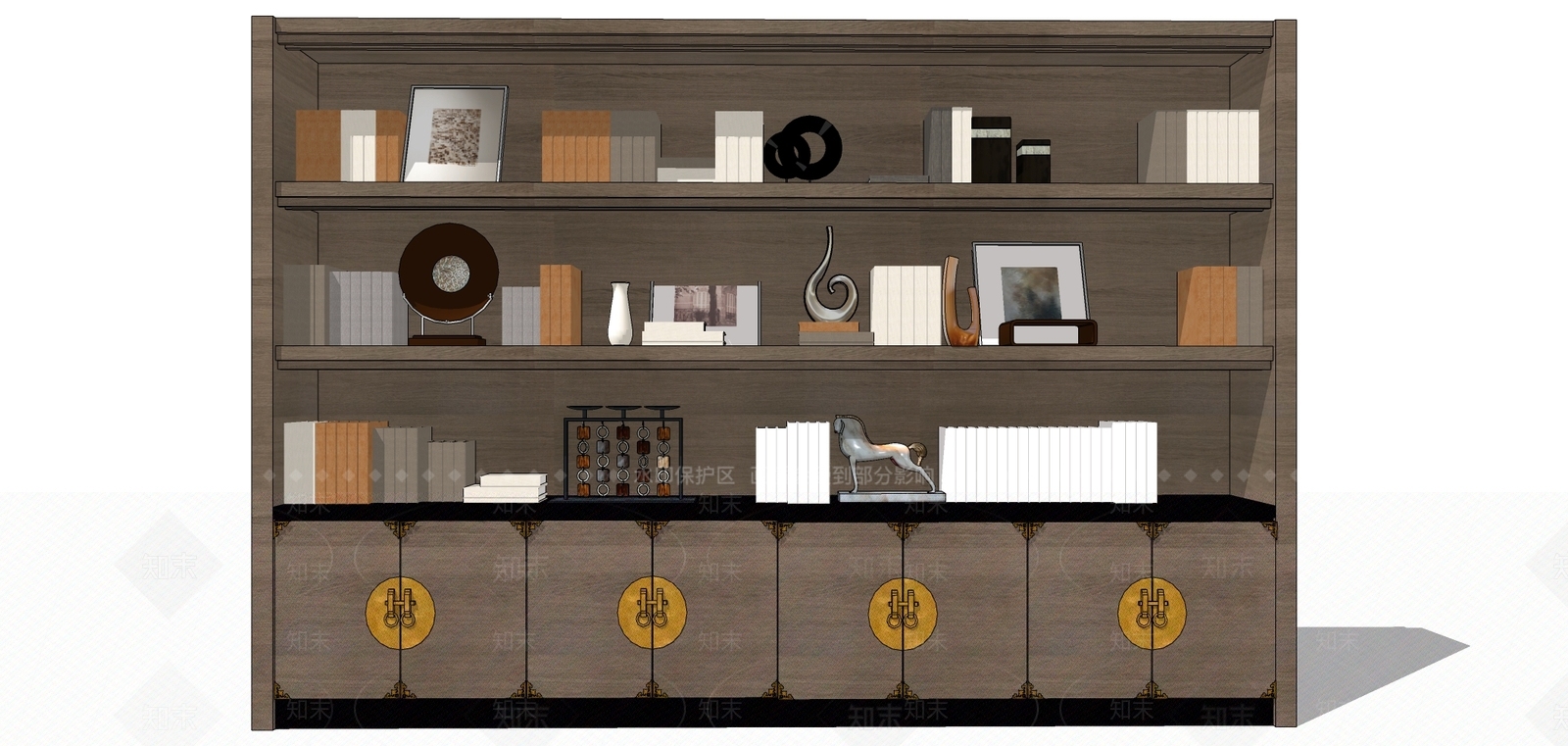 新中式展柜SU模型下载【ID:381569390】