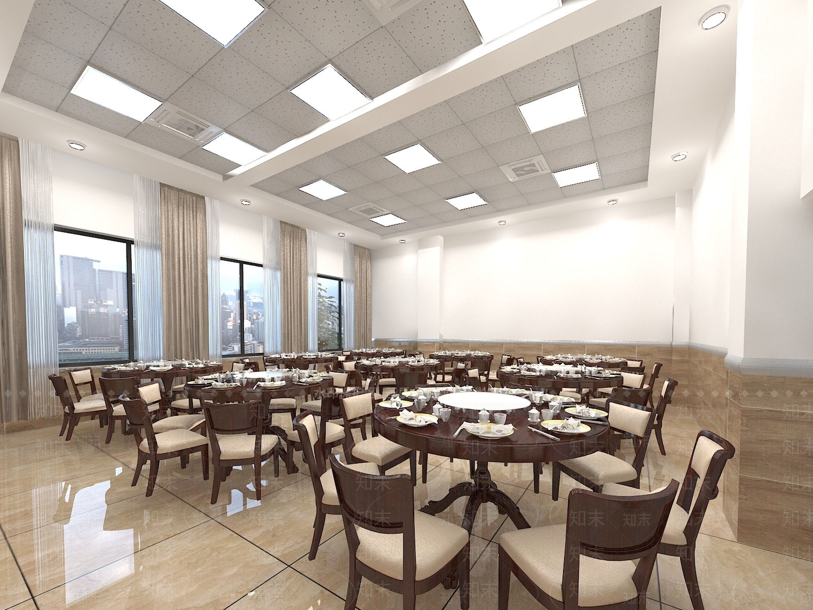 现代食堂3D模型下载【ID:781579796】
