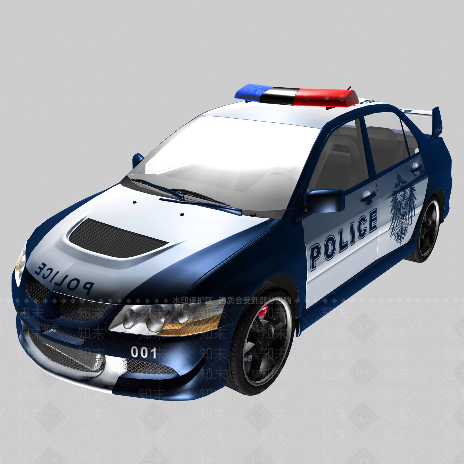 现代警车3D模型下载【ID:981590086】