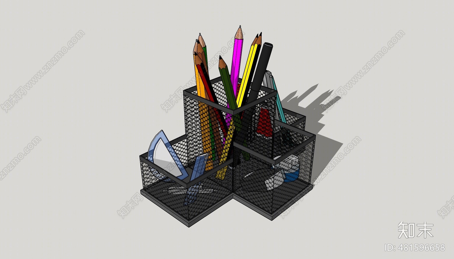 现代文具组合SU模型下载【ID:481596658】