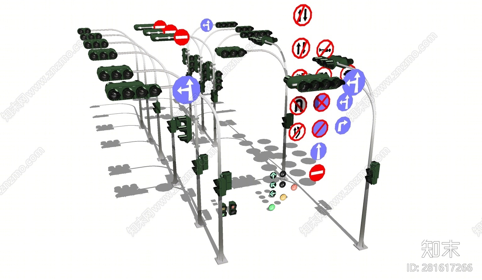 现代交通信号灯SU模型下载【ID:281617266】