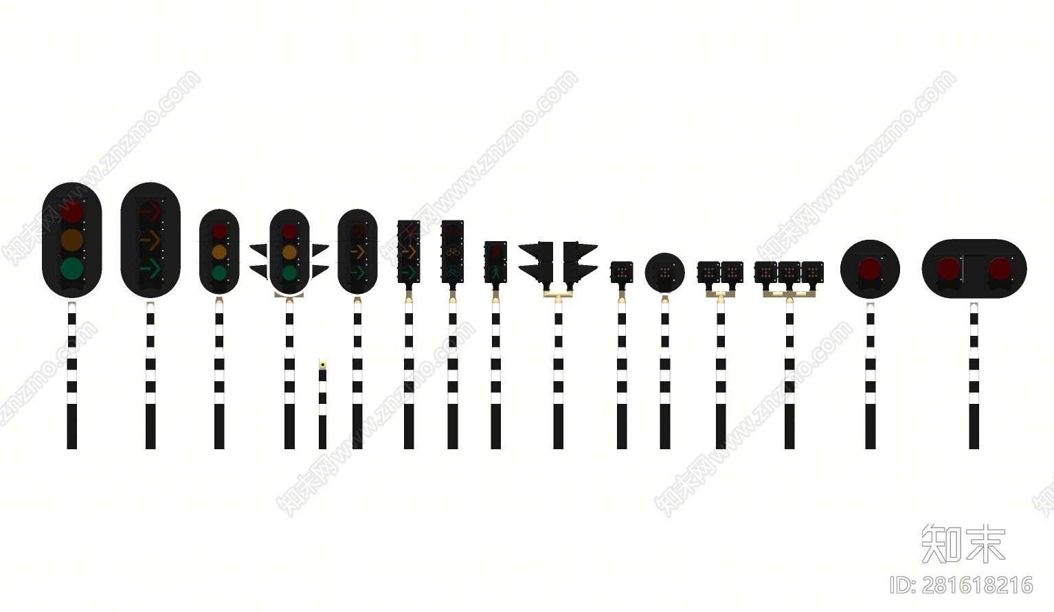 现代交通信号灯SU模型下载【ID:281618216】