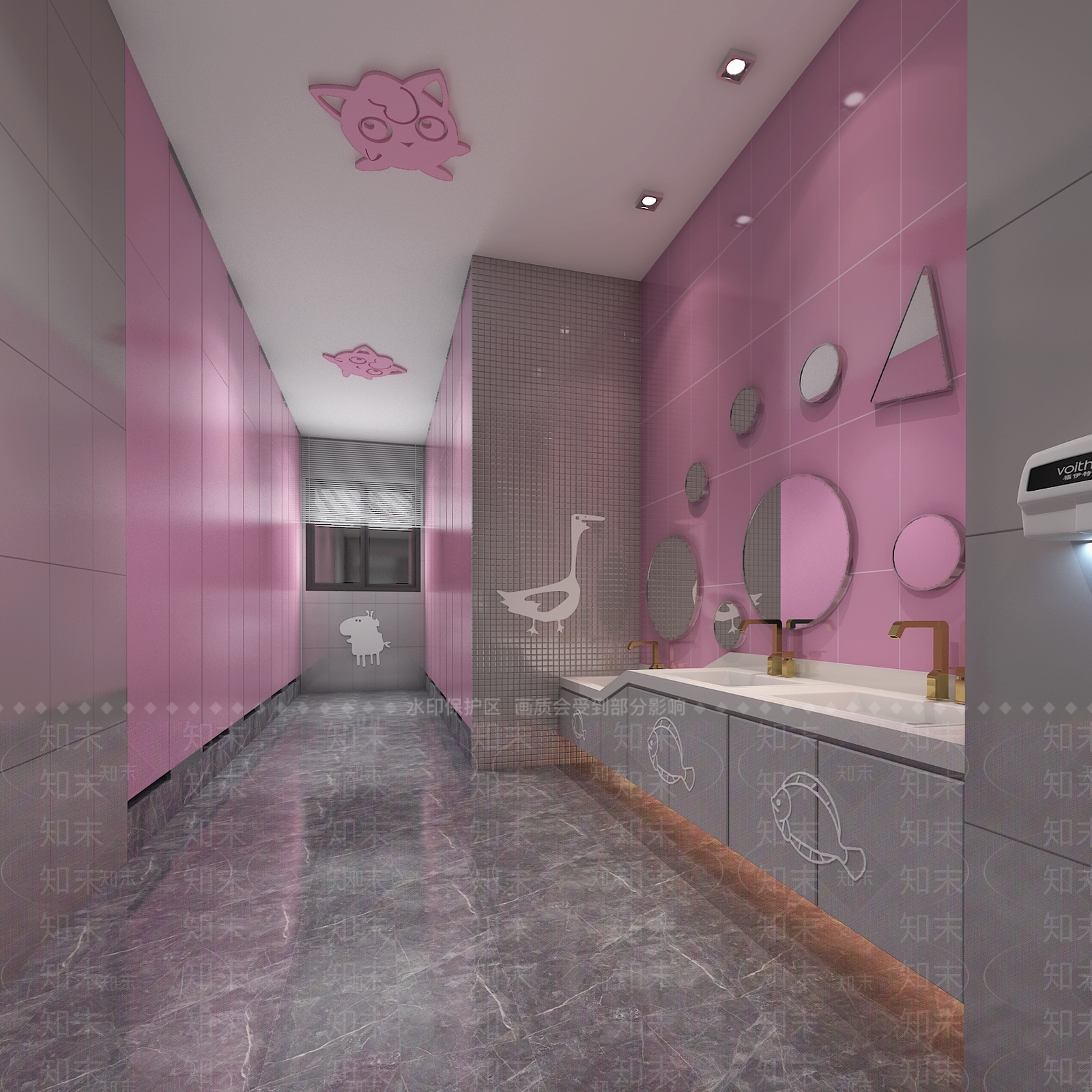 现代商场儿童卫生间3D模型下载【ID:181649020】