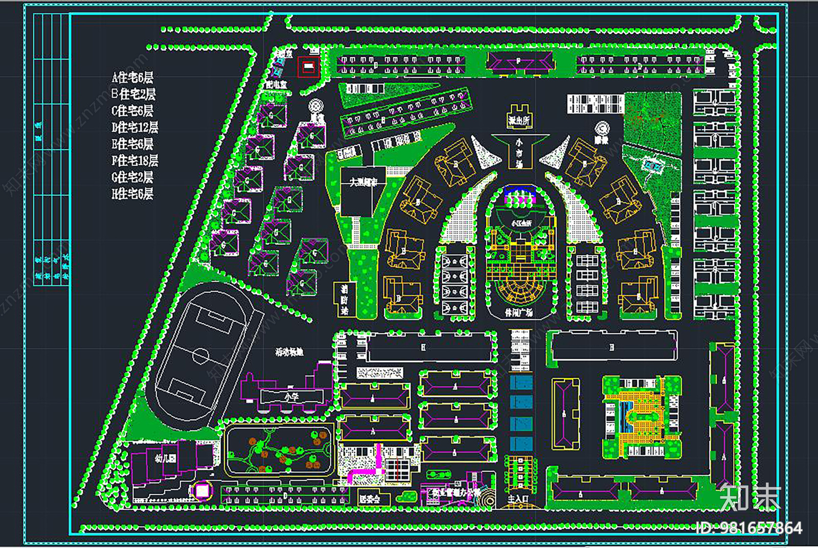 小区规划图纸施工图下载【ID:981657864】