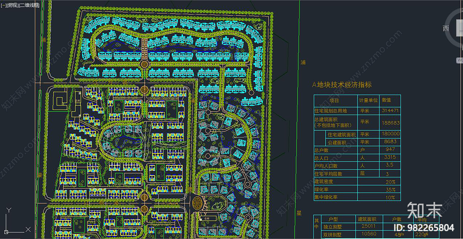 住宅别墅区规划施工图下载【ID:982265804】