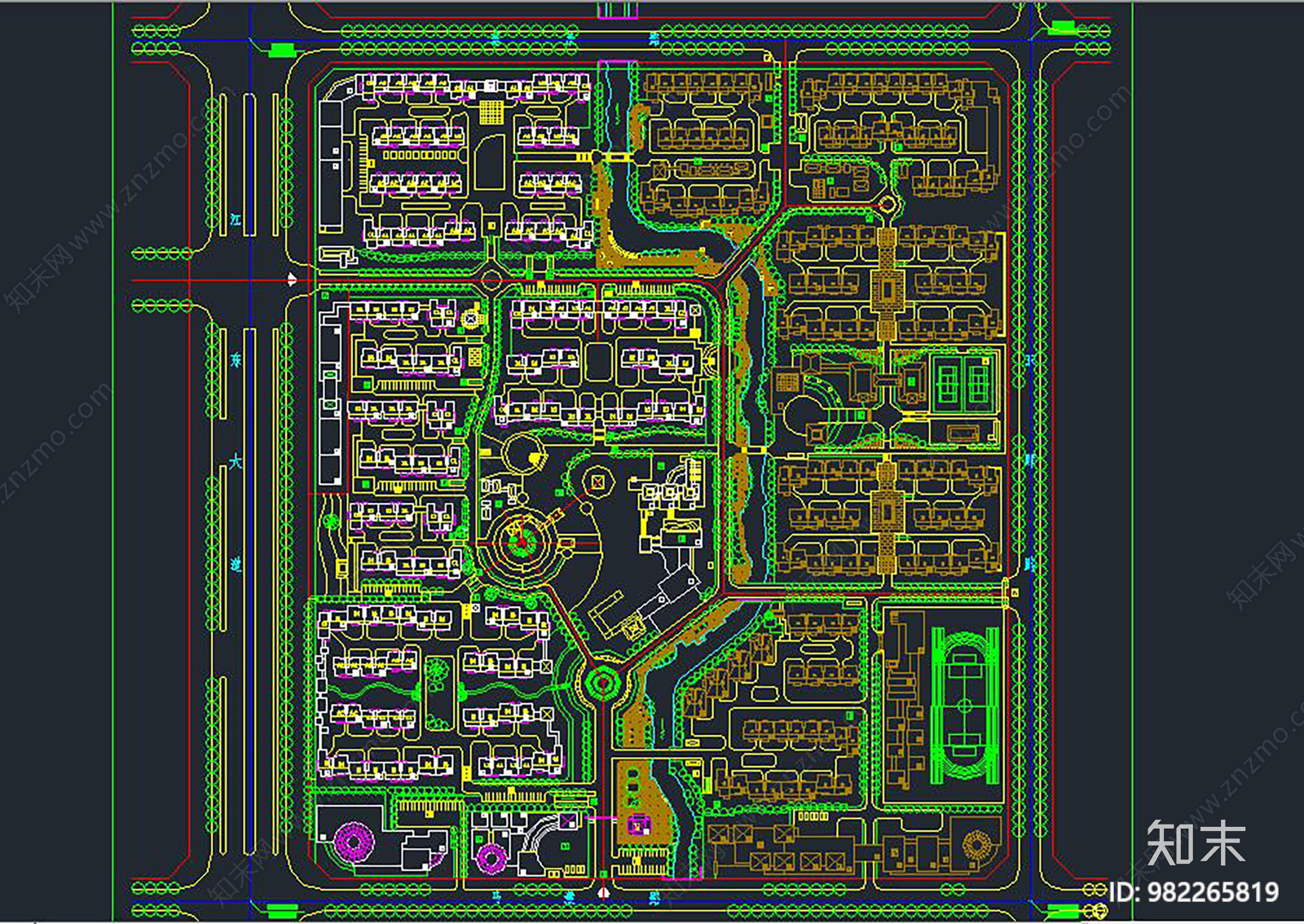 多层小区规划施工图下载【ID:982265819】
