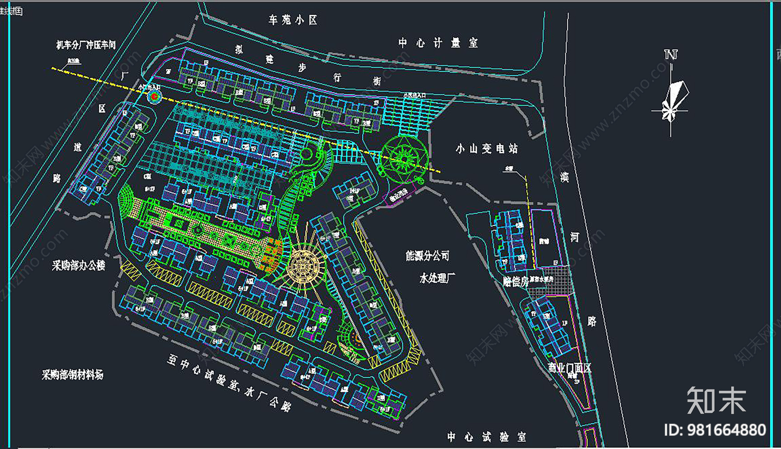 多层小区规划cad施工图下载【ID:981664880】