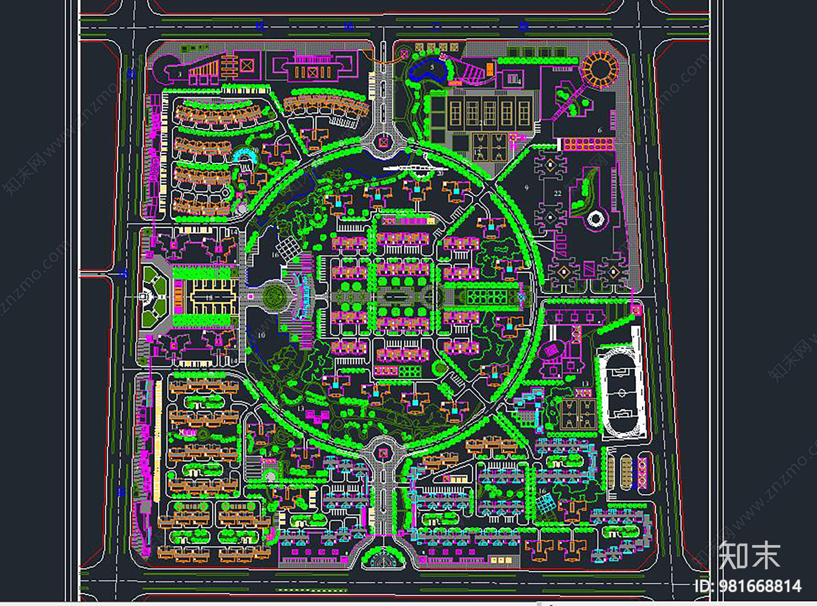 多层小区规划施工图下载【ID:981668814】