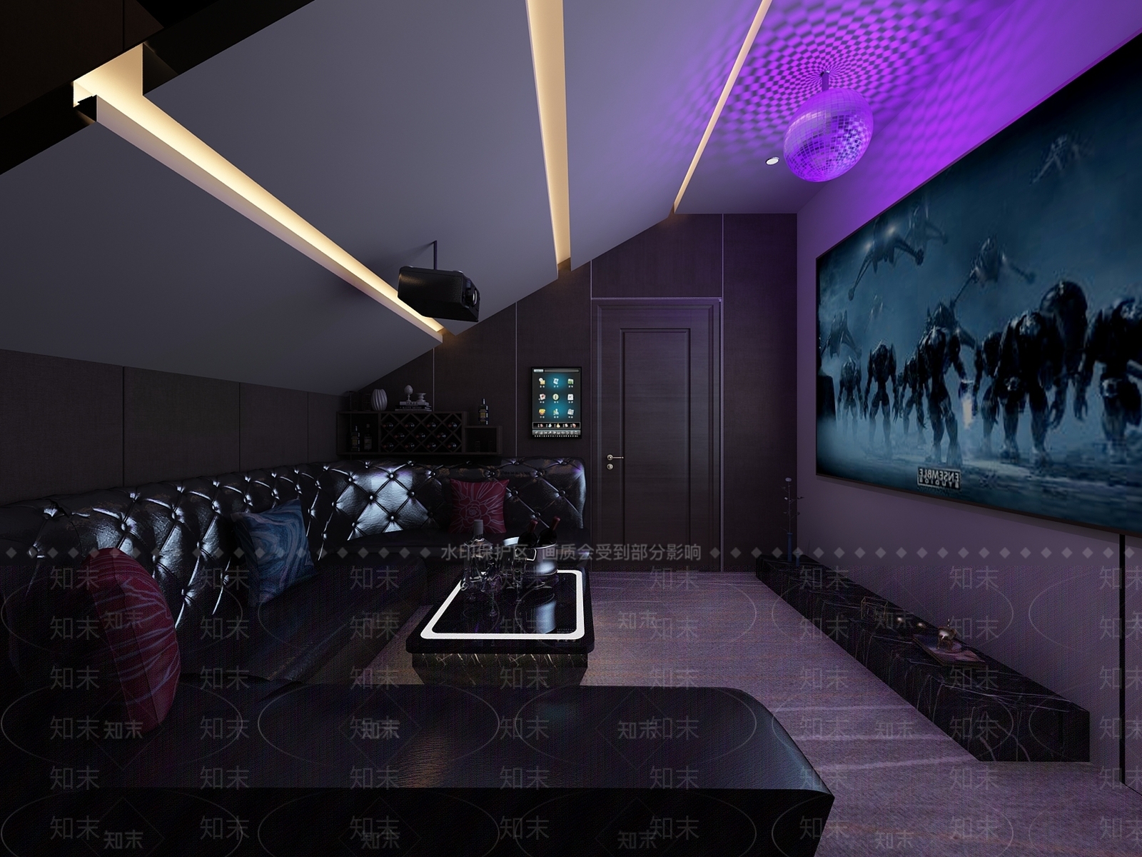 现代影音室3D模型下载【ID:881676928】